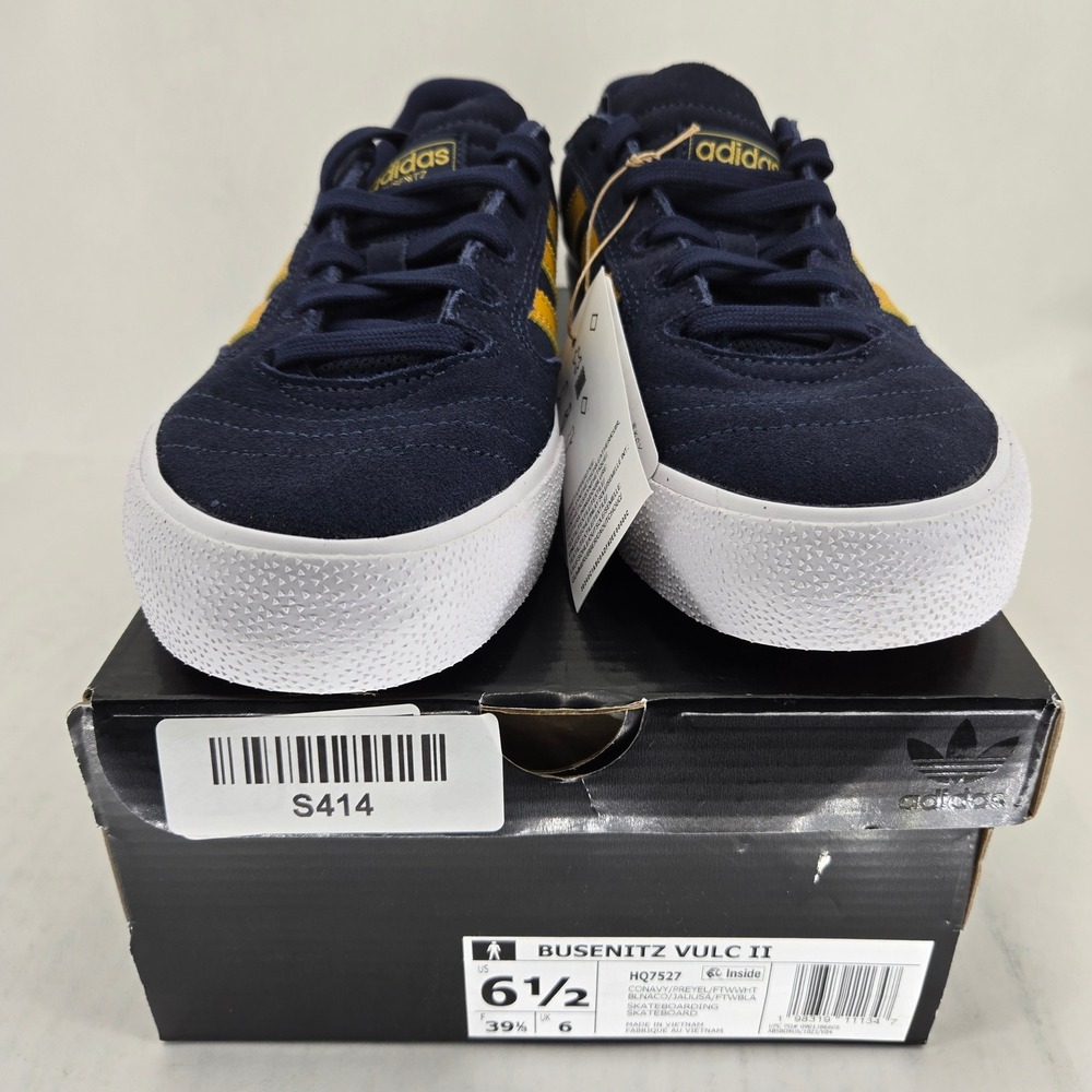 Adidas Busenitz Vulc II Navy Yellow Suede Skate Shoes HQ7527 Mens 6.5 - Picture 6 of 15